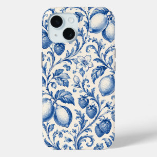 Blue Chinoiserie Lemon Strawberry Phone Case