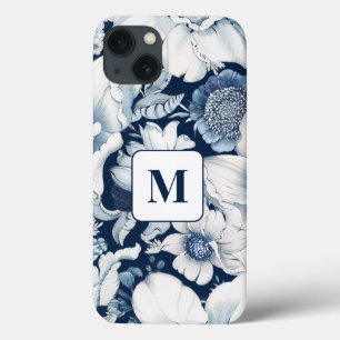 Blue Chinoiserie Monogram iPhone Case
