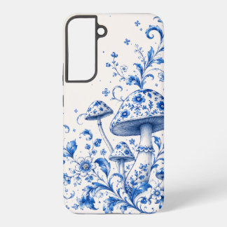 Blue Chinoiserie Mushroom Floral Phone Case