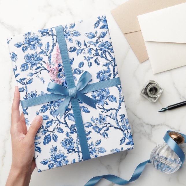Blue Chinoiserie Pattern  Wrapping Paper (Gifting)