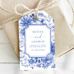 Blue Chinoiserie Porcelain Botanical Peony Wedding Gift Tags<br><div class="desc">This chinoiserie-inspired design features elegant botanical florals and greenery in delft blue and white. Personalize the invite with your details and if you want to further re-arrange the style and placement of the text,  please press the "Click to customize further" button.</div>