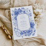 Blue Chinoiserie Porcelain Botanical Peony Wedding Invitation