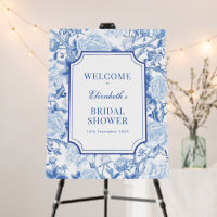 Blue Chinoiserie Porcelain Bridal Shower Welcome