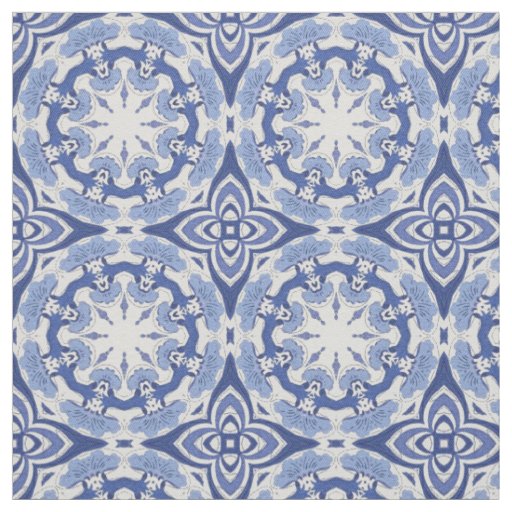 Blue chinoiserie repeat circle decorator pattern fabric