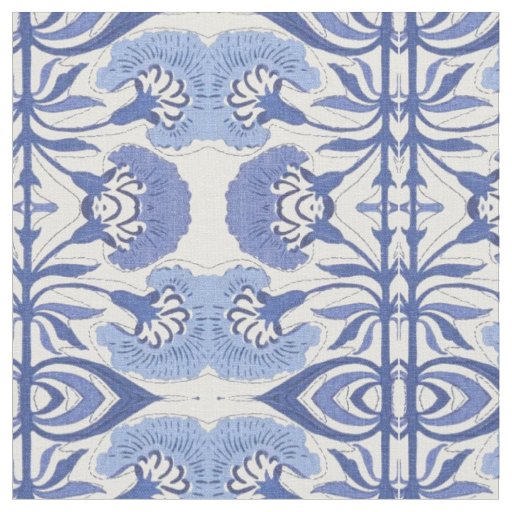 Blue chinoiserie repeat patterndecorator Fabric 