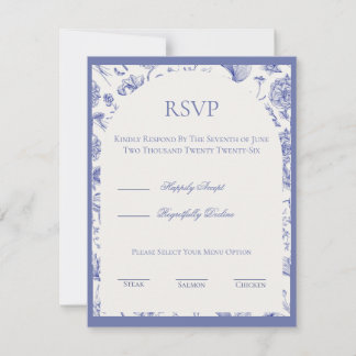 Blue Chinoiserie RSVP card