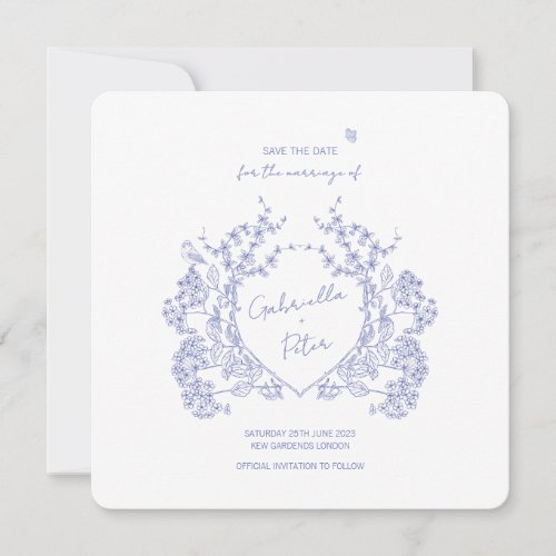 Blue Chinoiserie Save The Date