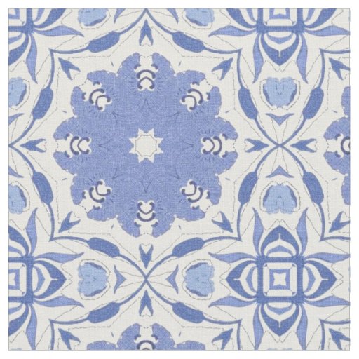 Blue chinoiserie square repeat decorator Fabric 