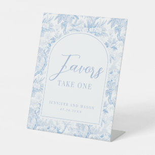 Blue Chinoiserie Take One Favors Wedding Sign