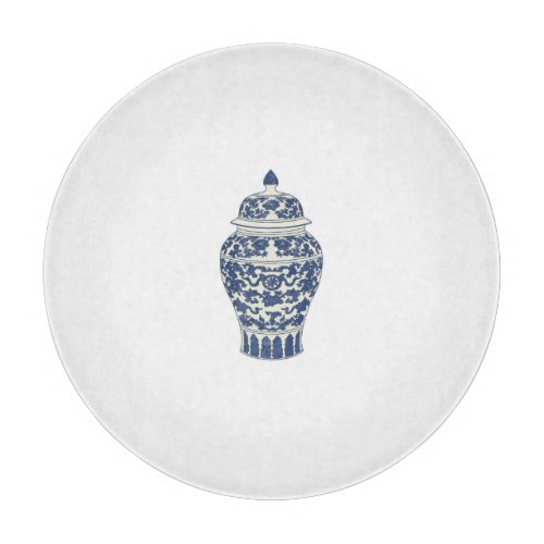 Blue Chinoiserie Temple Jar Apron Cutting Board
