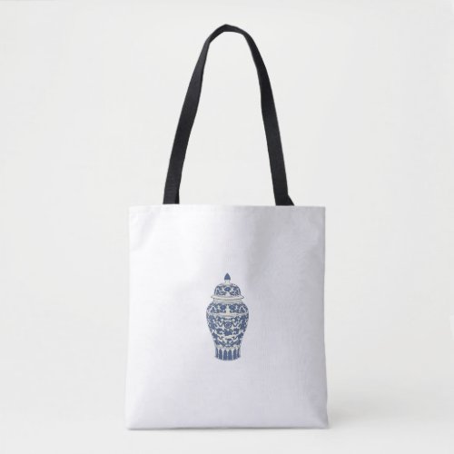 Blue Chinoiserie Temple Jar  Tote Bag