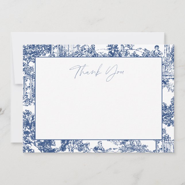 Blue Chinoiserie Thank You Note (Front)