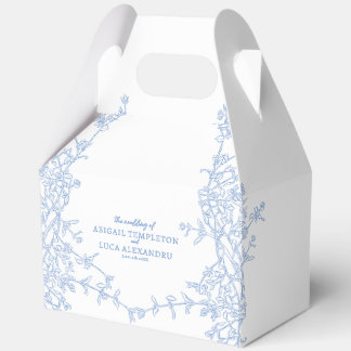 Blue Chinoiserie Toile de Jouy Wedding Favor Boxes