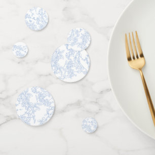 Blue Chinoiserie Toile de Jouy Wedding Save Date Confetti