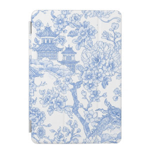 Blue Chinoiserie Toile Dragon Cherry Blossom iPad Mini Cover