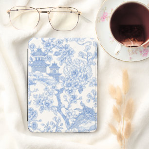 Blue Chinoiserie Toile Dragon Cherry Blossom Kindle Cover