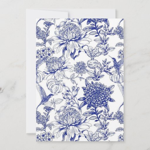 Blue Chinoiserie Victorian Floral Baby Shower Invitation Zazzle