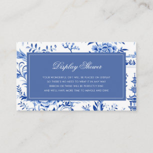 Blue Chinoiserie Vintage Display Shower Request Enclosure Card