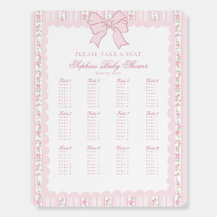 Blue Chinoiserie Vintage Floral Seating Chart Foam Board