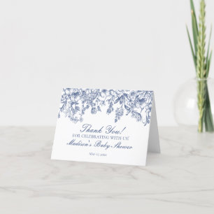 Blue Chinoiserie Vintage Floral Thank You Card