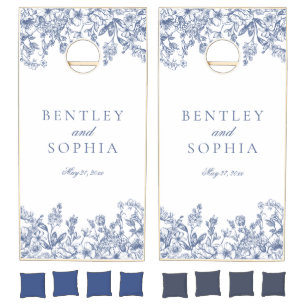 Blue Chinoiserie Vintage Floral Wedding Yard Games