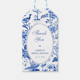 Blue Chinoiserie Vintage Thank You Bridal Shower Gift Tags