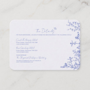 Blue Chinoiserie Wedding Details Enclosure Card