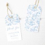 Blue chinoiserie wedding thank you gift favor tags<br><div class="desc">Celebrate cherished memories with these stylish,  modern thank-you gift favor tags,  featuring an elegant design inspired by light blue chinoiserie porcelain. Add a touch of sophistication to your tokens of gratitude with these unique and timeless tags.</div>