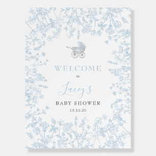 Blue Chinoiserie Welcome Sign, FOam Board, Board