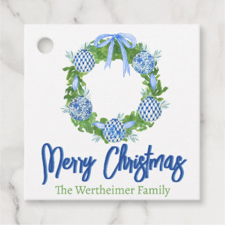 Blue Chinoserie Wreath Gift Tags