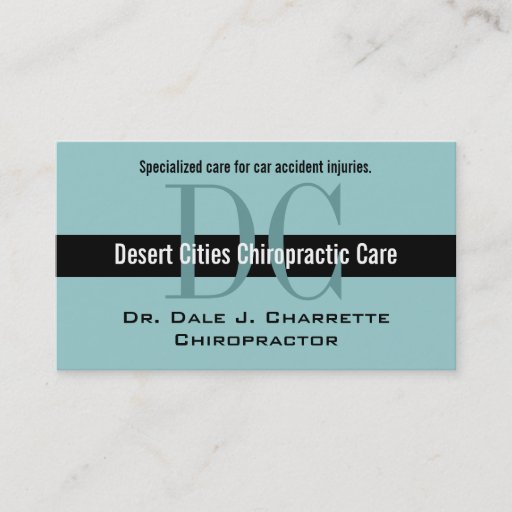Customizable Blue Chiropractor Business Cards with Monograms
