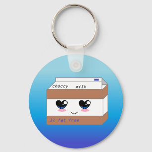 Blue Choccy Button Keychain