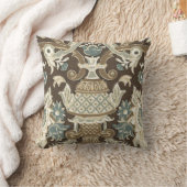 Blue,Choco Brown,Grey Floral Designed Thorw Pillow (Blanket)