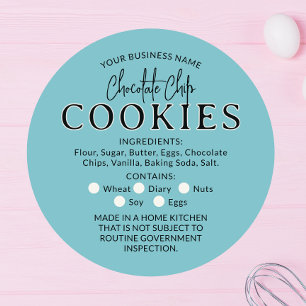 Blue Chocolate Chip Cookies Cottage Law Sticker