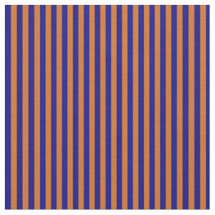 Blue & Chocolate Lines/Stripes Pattern Fabric