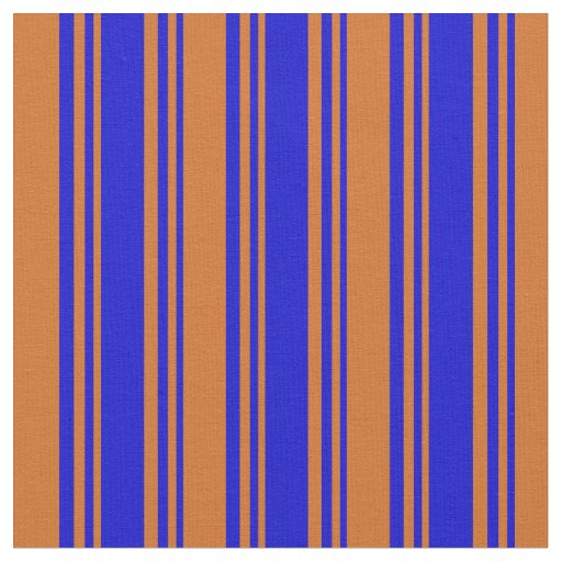 Blue & Chocolate Striped/Lined Pattern Fabric