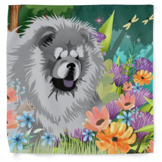 BLUE CHOW Furoshiki wrapping cloth or bandana