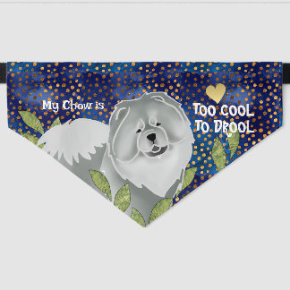Blue Chow  personalize name Pet Bandana Collar