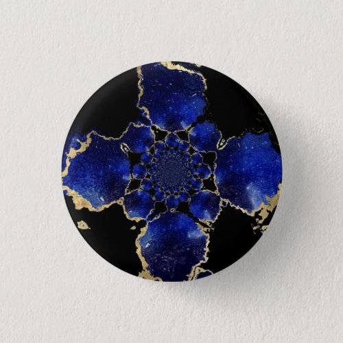 Blue Christian Cross Agate Slices Button