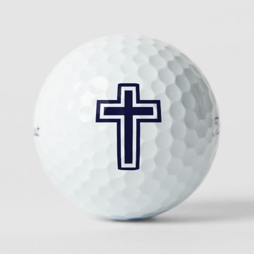 Blue Christian cross different variants Golf Balls