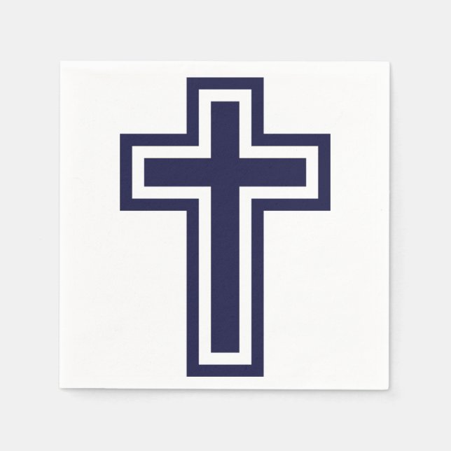 Blue Christian cross different variants Napkins (Front)