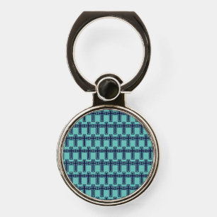 Blue Christian cross different variants Phone Ring Stand