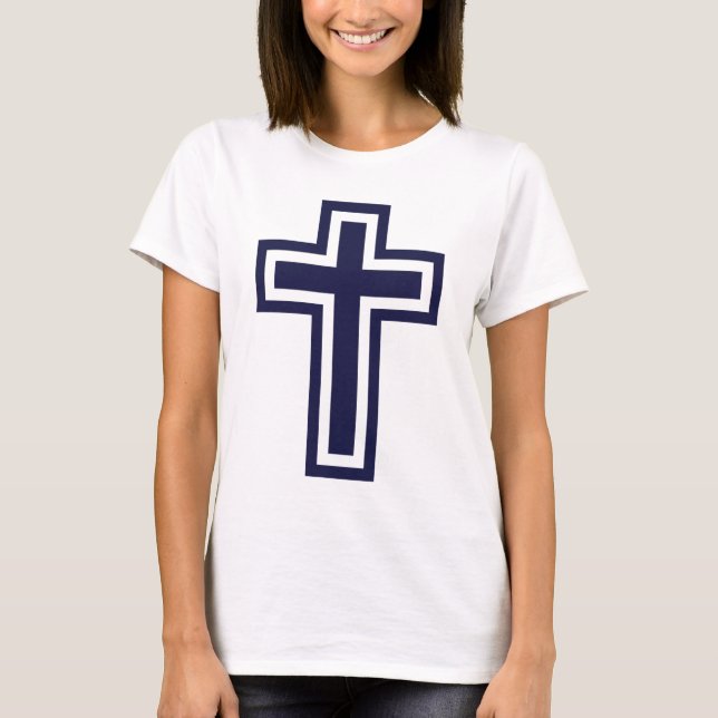 Blue Christian cross different variants T-Shirt (Front)