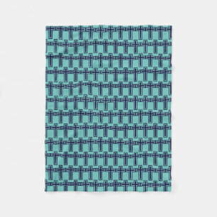 Blue Christian Cross Minimalist Faith Art Fleece Blanket