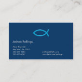 Blue Christian Fish Business Card (Front)