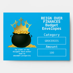 Blue Christian REIGN OVER FINANCES Budget Cash Envelope