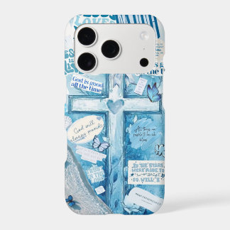 Blue Christian Scripture Collage Phone Case