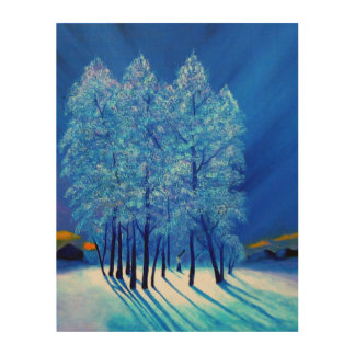 Blue Christmas # 1 Wood Wall Art