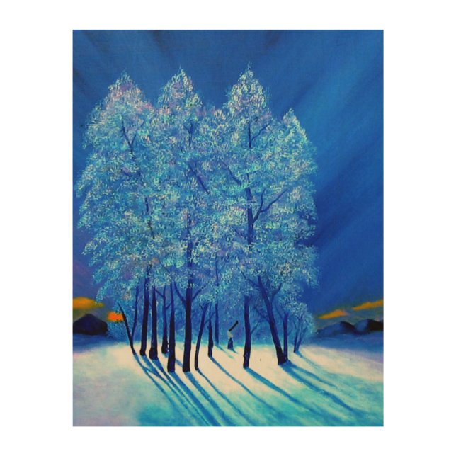 Blue Christmas # 1 Wood Wall Art (Front)