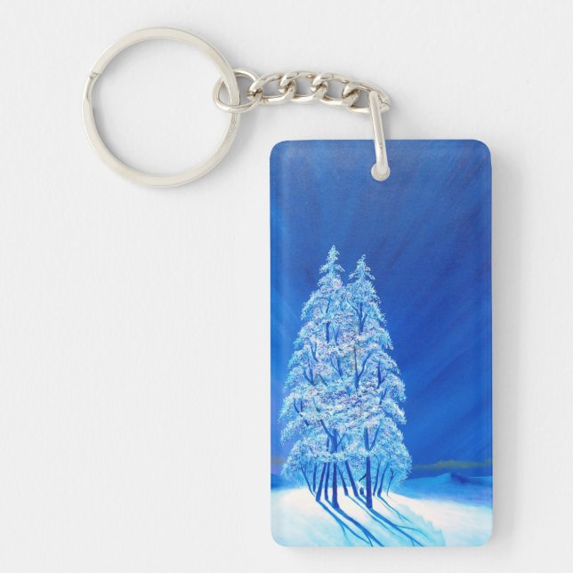 Blue Christmas # 2 Keychain (Front)
